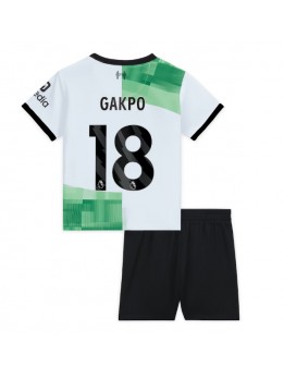 Liverpool Cody Gakpo #18 Replika Borta Kläder Barn 2023-24 Kortärmad (+ byxor)
